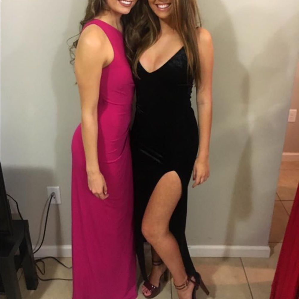 Nobody But You Velvet Maxi Dress Black